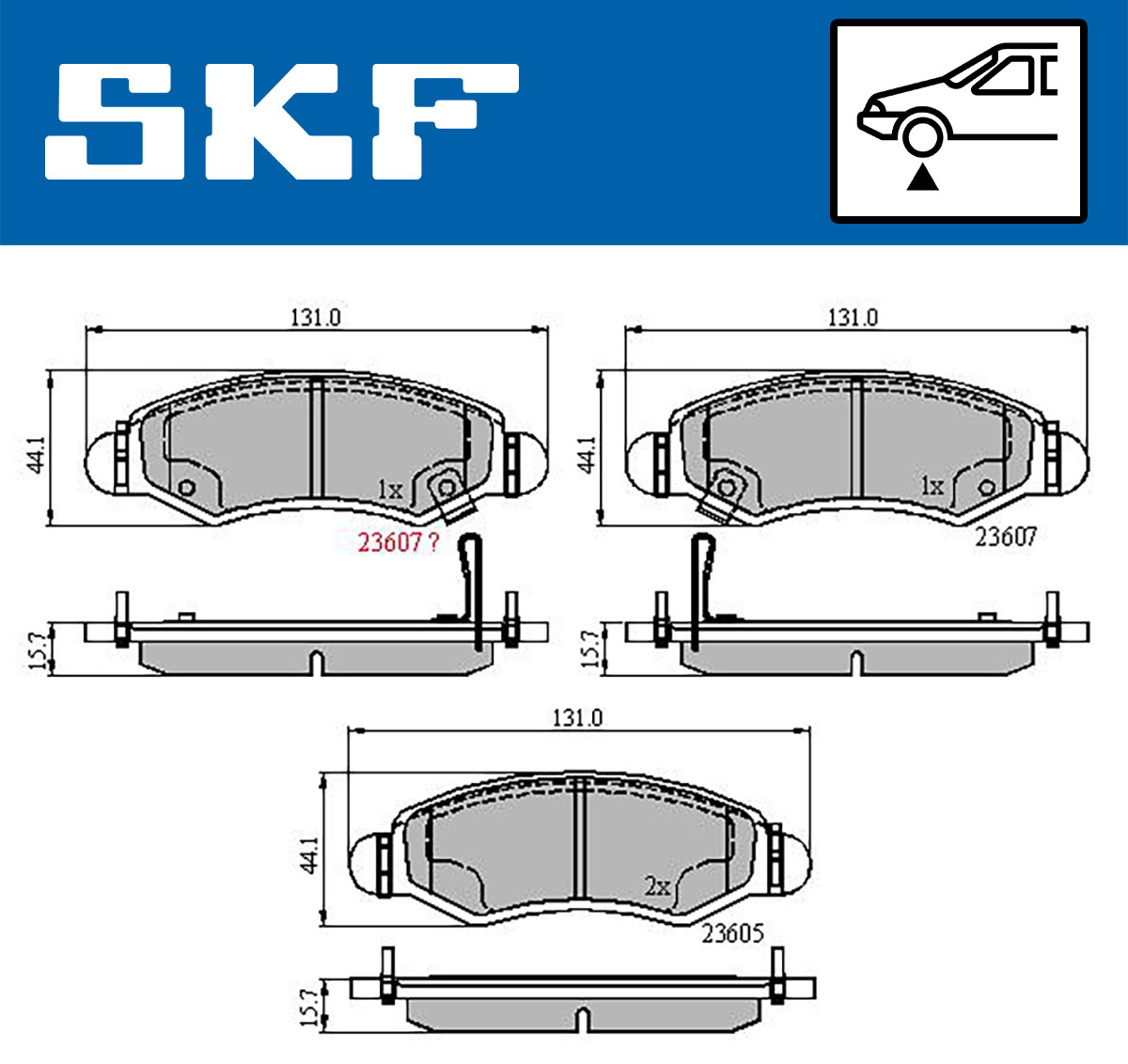 Set placute frana,frana disc VKBP 80500 A SKF